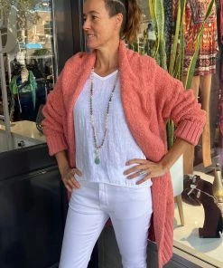 Italian Star Knitwear/Jumpers Betty Boucle Cardi | Rosa | IS31