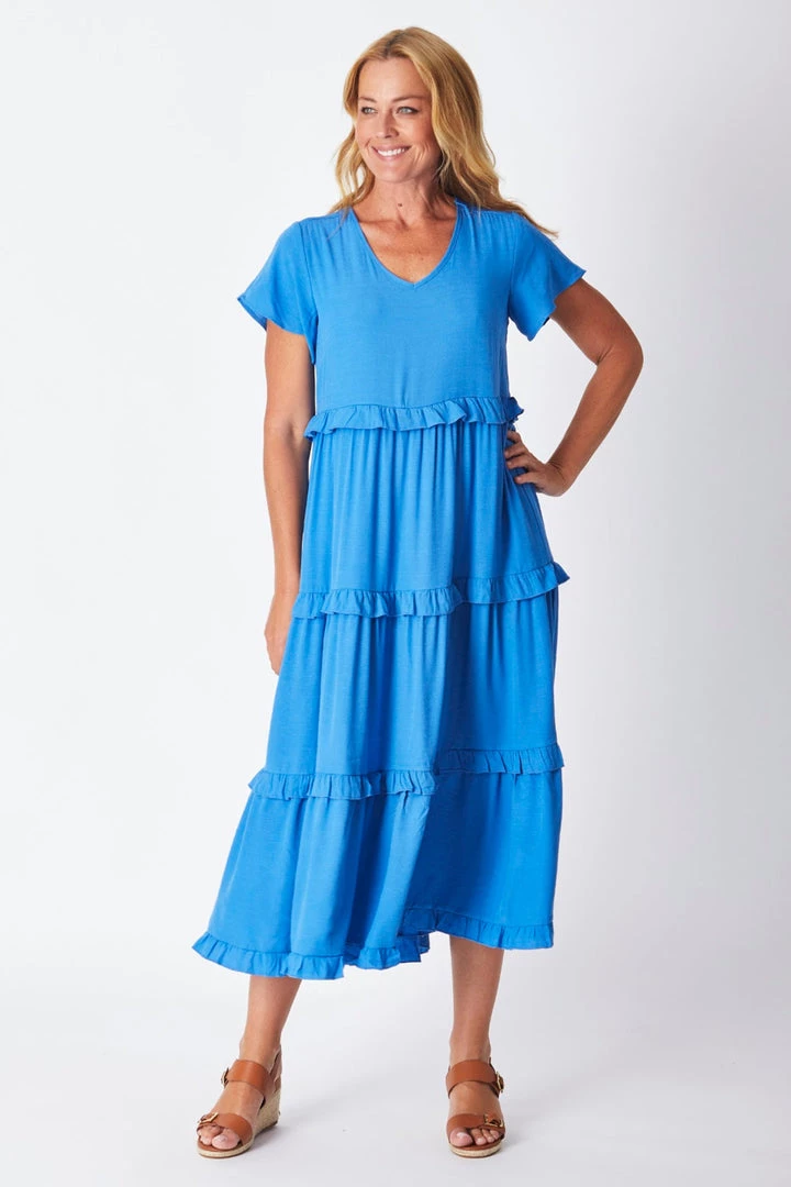 WD Designs Jayda Ruffle Tier Dress | Blue | WD1 Clothing 1 WD Designs Jayda Ruffle Tier Dress | Blue | WD1 Clothing