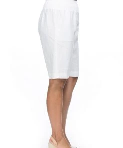 Gordon Smith Jersey Waist Linen Shorts | White | GS8