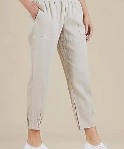 Gordon Smith Jersey Waist Linen Pants | Latte | GS3