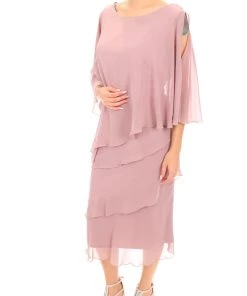 Layla Jones Tiered Chiffon Dress - Tea Rose Clothing