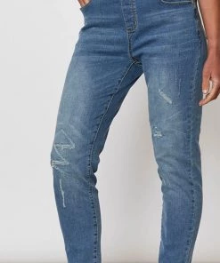 Threadz Clothing Distressed Pull On Jeans | Denim | TZ32