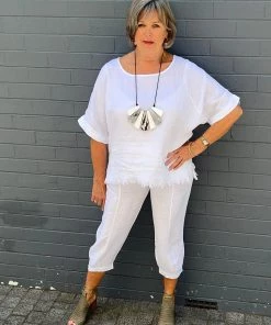 Ridley Sofie Linen Pant | White | R15 Clothing