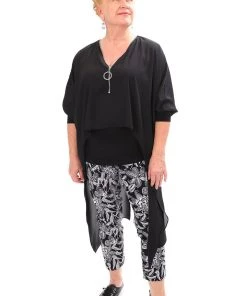 Joseph Ribkoff Tops Oversized Black Blouse