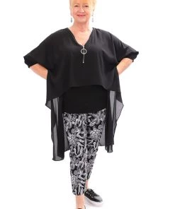 Joseph Ribkoff Tops Oversized Black Blouse