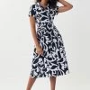 Joseph Ribkoff Inspirational Flare Dress | Navy/White | JR127