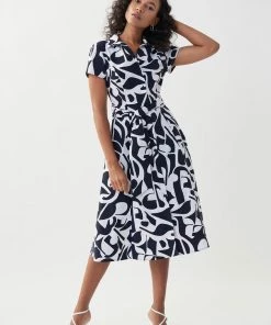 Joseph Ribkoff Inspirational Flare Dress | Navy/White | JR127
