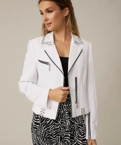 Joseph Ribkoff Clothing Studded Jacket | White | JR13
