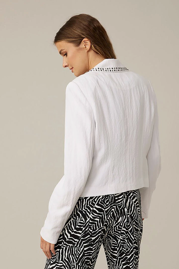 Joseph Ribkoff Clothing Studded Jacket | White | JR13 2 Joseph Ribkoff Clothing Studded Jacket | White | JR13