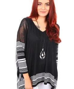 Joseph Ribkoff Tops V Neck Stripe Tunic Top | JR27 8 Joseph Ribkoff Tops V Neck Stripe Tunic Top | JR27