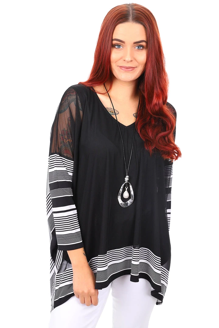 Joseph Ribkoff Tops V Neck Stripe Tunic Top | JR27 3 Joseph Ribkoff Tops V Neck Stripe Tunic Top | JR27