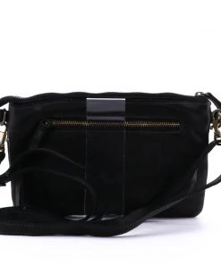 JuJu & Co Handbags Santorini Small Shoulder Bag | Black Perforated