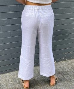 JUMP Linen Pant With Button Pocket | White | JP4