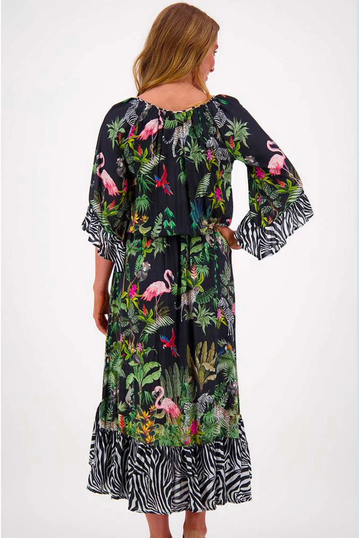 Lula Life Jungle Midi Dress | Print | LL55 2 Lula Life Jungle Midi Dress | Print | LL55