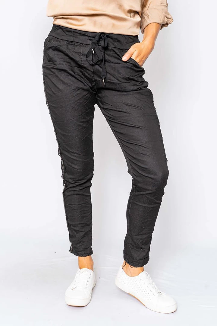 The Italian Closet Kassarano Pants | Black | Tic17 Clothing 2 The Italian Closet Kassarano Pants | Black | Tic17 Clothing