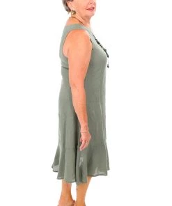 So French So Chic Linen Maxi Dress | Militare | SF2s