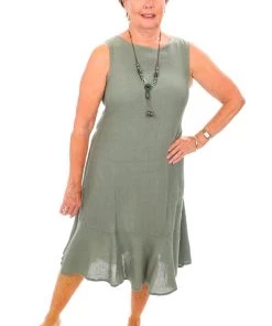 So French So Chic Linen Maxi Dress | Militare | SF2s