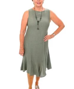 So French So Chic Linen Maxi Dress | Militare | SF2s