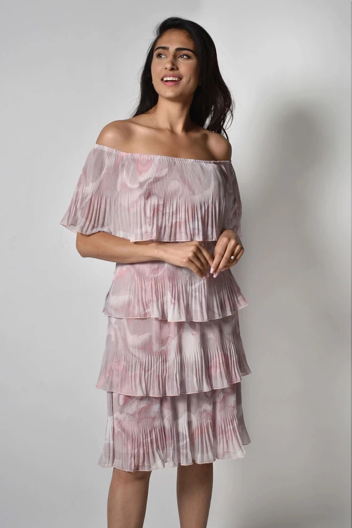Frank Lyman Off The Shoulder Midi | Blush Pink | FL63 Events 1 Frank Lyman Off The Shoulder Midi | Blush Pink | FL63 Events
