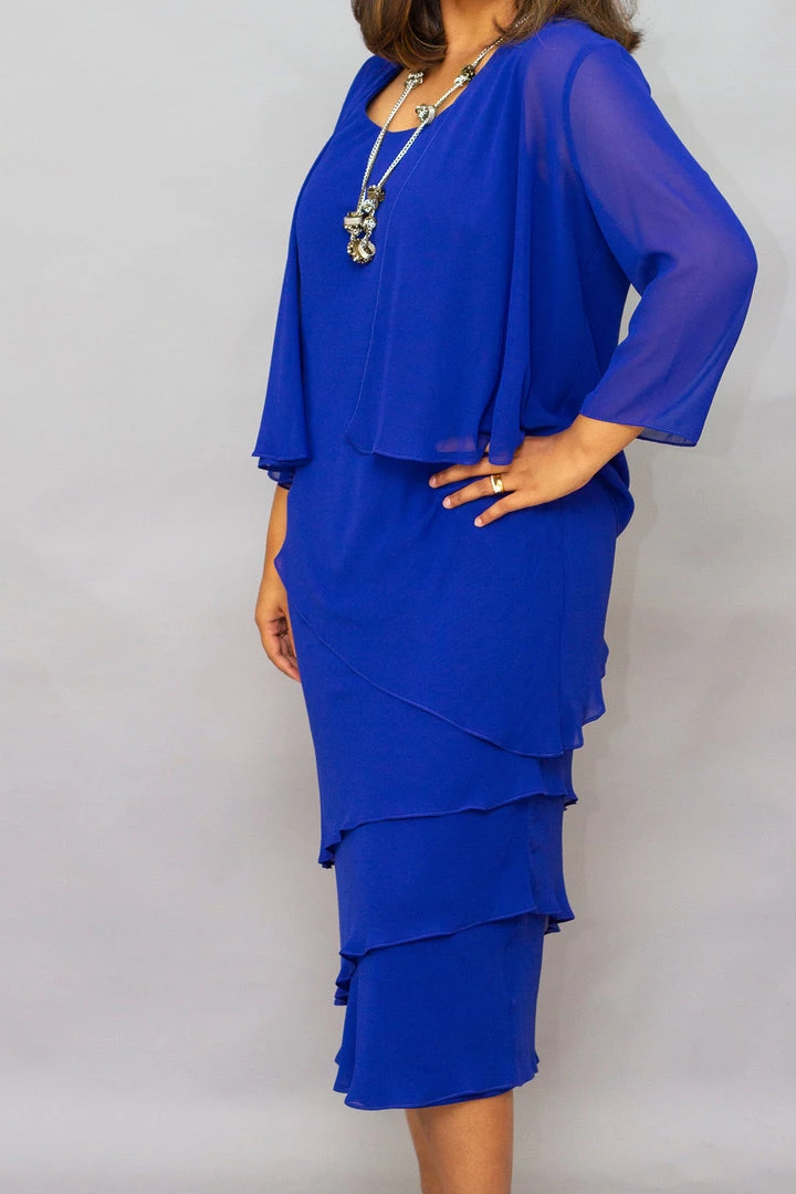 Layla Jones Layer Dress-Royal-LJ8 Clothing 1 Layla Jones Layer Dress-Royal-LJ8 Clothing