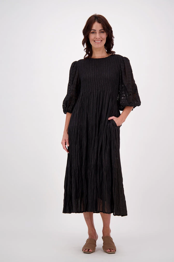 Lula Soul Lennox Shirred Dress | Black | LS34 1 Lula Soul Lennox Shirred Dress | Black | LS34