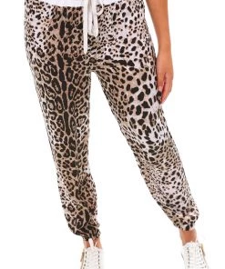 Wednesday Lulu Clothing Silky Leopard Pants | White | WL23