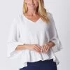 WD Designs Libby Ruffle Top | White | WD3