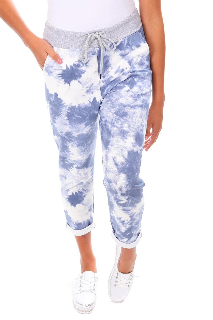 The Italian Cartel Briana Tie Dye Pants | Light Denim | IC23 1 The Italian Cartel Briana Tie Dye Pants | Light Denim | IC23