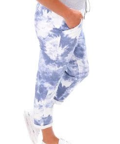 The Italian Cartel Briana Tie Dye Pants | Light Denim | IC23