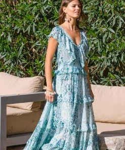 Miss June Lalis Maxi Dress | Aqua | M65 Clothing