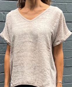 So French So Chic Linen Art Top | Nude | SF1
