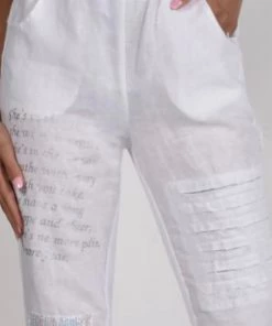 Frank Lyman Linen Poem Pant | White | FL87 Clothing