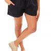 Cali & Co Casual Linen Shorts - Black - CC12