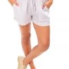 Cali & Co Casual Linen Shorts - Grey - CC12