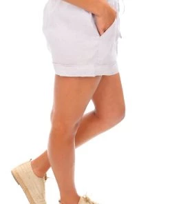 Cali & Co Casual Linen Shorts - Grey - CC12