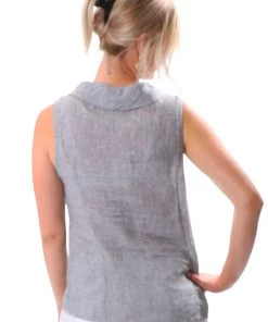 Naturals By O & J Linen Tank Top - Black Houndstooth - OJ11 Clothing 7 Naturals By O & J Linen Tank Top - Black Houndstooth - OJ11 Clothing