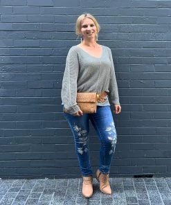 Cindy G Long Sleeve Knit | Sage | CG12