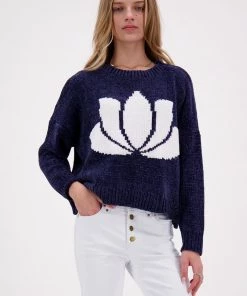 Rubyyaya Knitwear/Jumpers Lotus Jumper | Navy | RY31