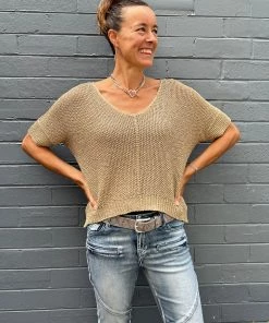 Cindy G Lurex Jumper | GOLD | CG18 Tops