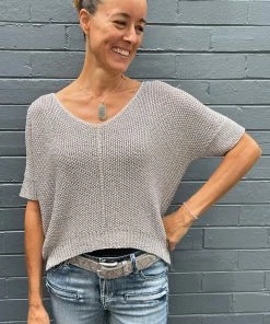 Cindy G Lurex Jumper | Pewter | CG18