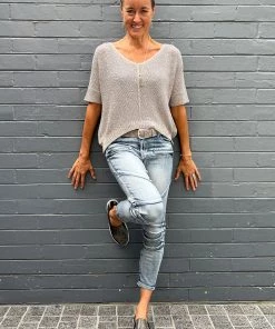 Cindy G Lurex Jumper | Pewter | CG18