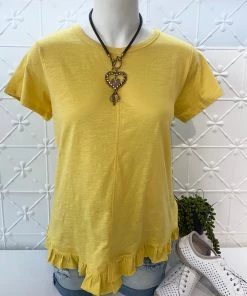 Maglia Cotton Frill Top - Honey - MAG8 Clothing