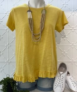 Maglia Cotton Frill Top - Honey - MAG8 Clothing