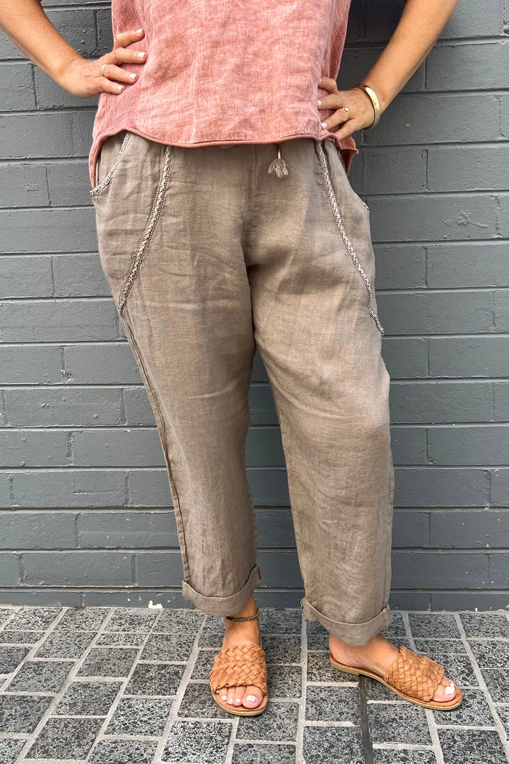 The Italian Cartel Messina Pants | Mocha | IC28 1 The Italian Cartel Messina Pants | Mocha | IC28