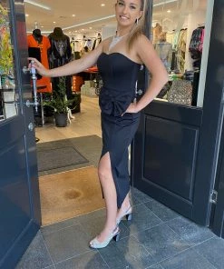 Romance Clothing Side Bow Dress | Black | ROM9