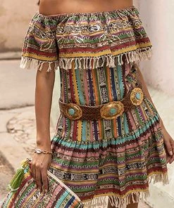 Miss June Western Babe Leather Belt - Tan