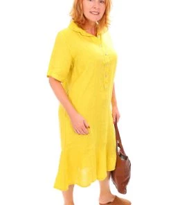 So French So Chic Erin Flared Linen Dress | Bamboo | SF3s Dresses