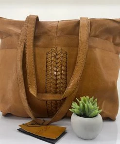 Modapelle Vintage Leather Large Tote | Mustard | ML43