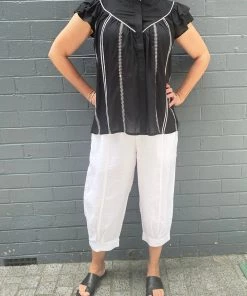 Naturals By O & J Natural Linen Pants | White | OJ7