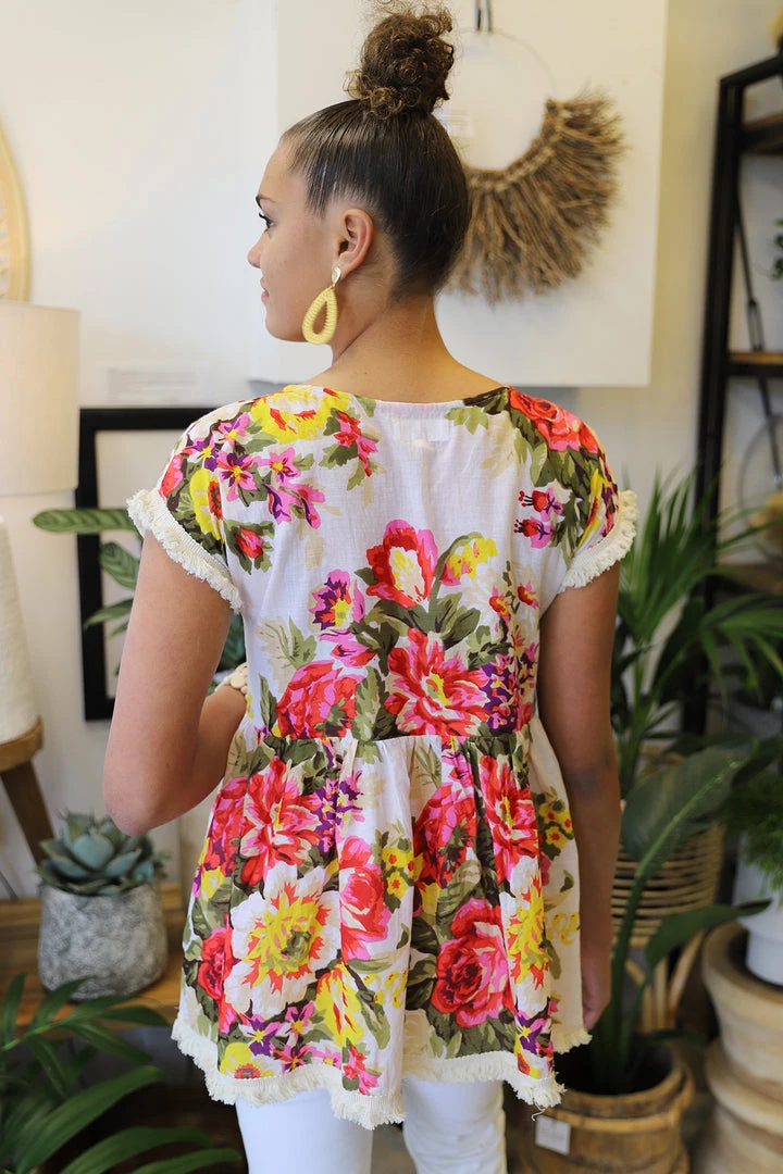 Naudic Clothing Polo Top | Fiesta Print | White | ND1s 8 Naudic Clothing Polo Top | Fiesta Print | White | ND1s